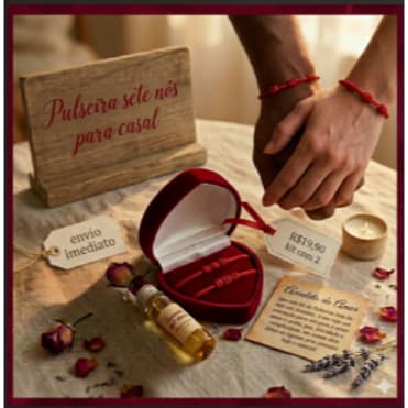 Pulseira com 7 Nós  Olho  com Grego  Cetim Vermelha  p/Proteção Namoro/ Noivado/ Casamento AJUSTÁVEL