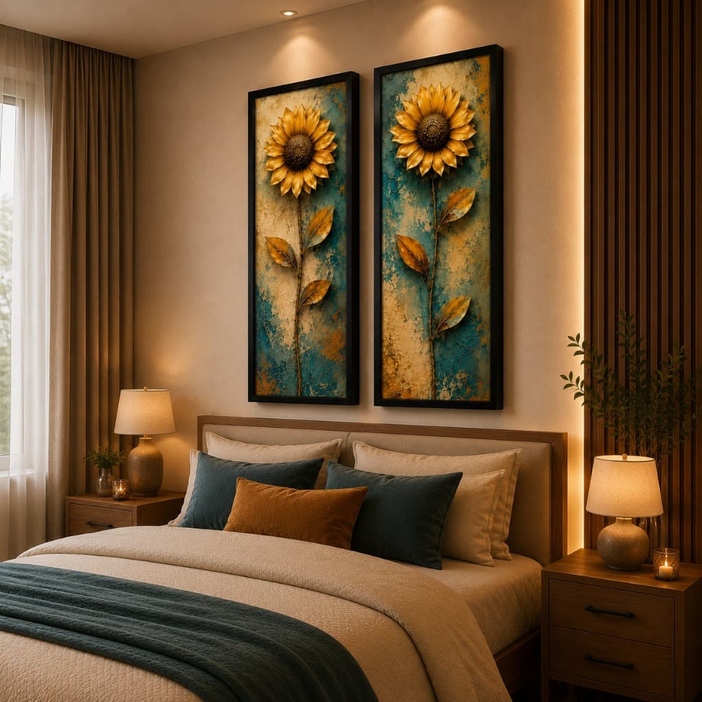 Quadros Decorativos Girassóis Premium – Arte Floral Moderna Elegante