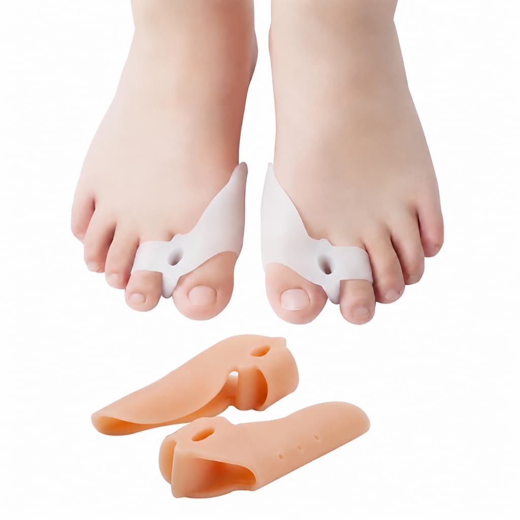 PAR CORRETOR E PROTETOR ORTOPÉDICO COM SEPARADOR SILICONE JOANETE
