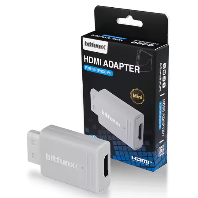 Adaptor bitfunx p/ videogame Nintendo® Wii™ (de YPbPr p/ HDMI) (PAL/NTSC) áudio & vídeo + cabo HDMI