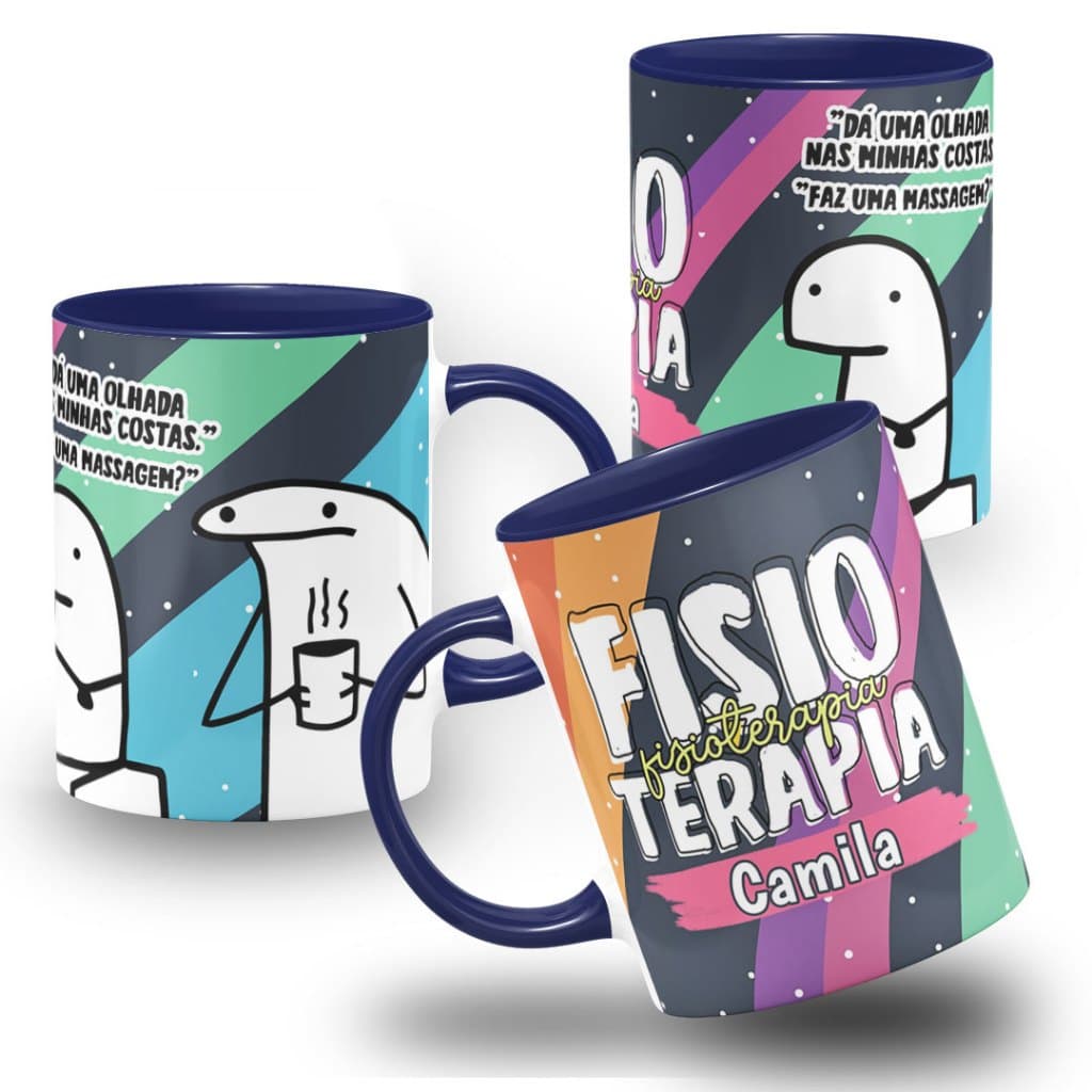 Caneca Fisioterapia Personalizada com Nome - Colorida