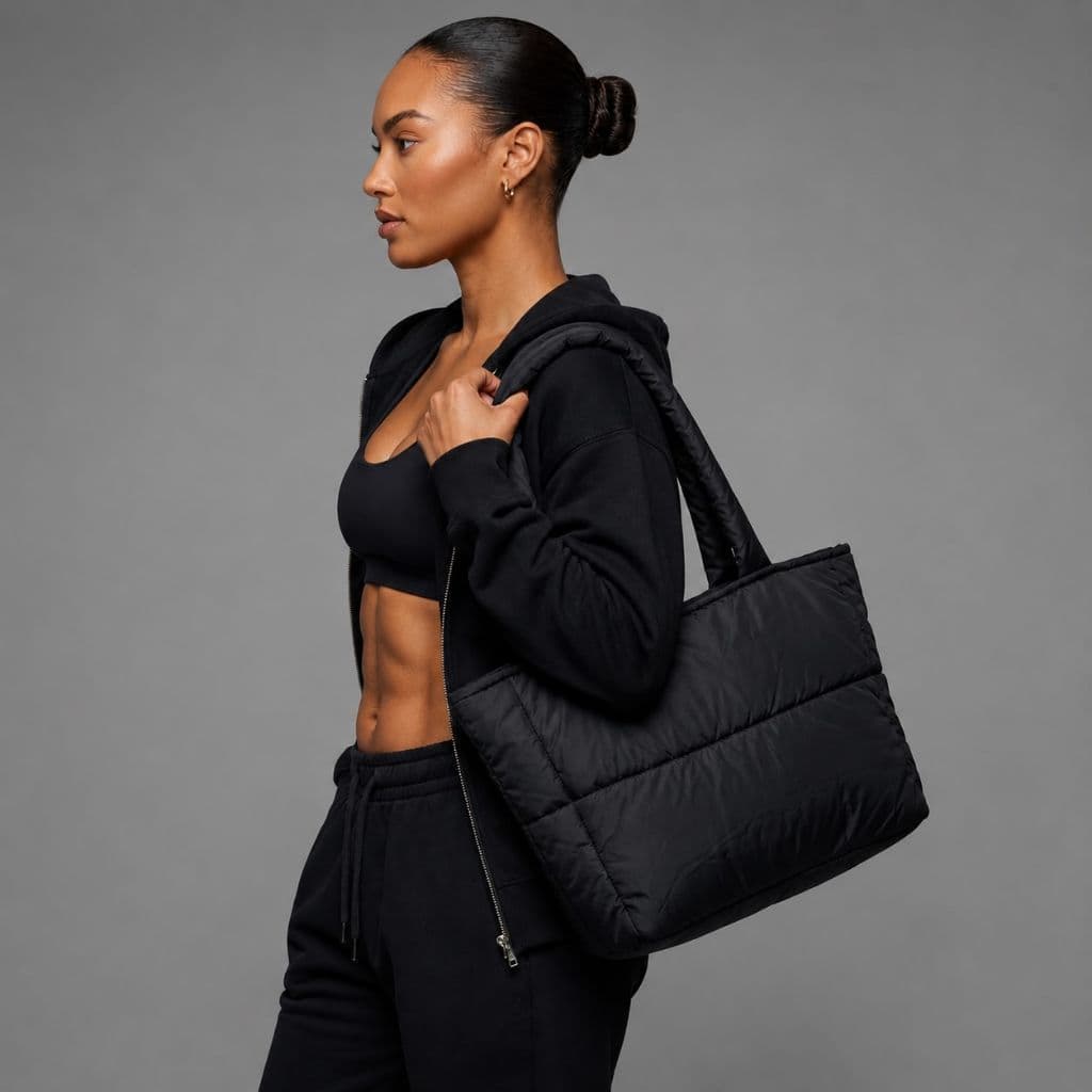 Bolsa Feminina Grande Matelassê Puffer Impermeável Tote Bag Shopper Espaçosa Com Zíper Notebook Trabalho Faculdade