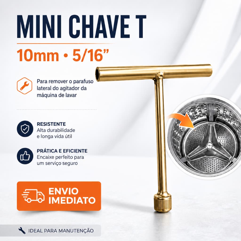Chave T Canhão 5/16 RETIRAR CESTO Agitador Brastemp Consul 8 Blades Promoção