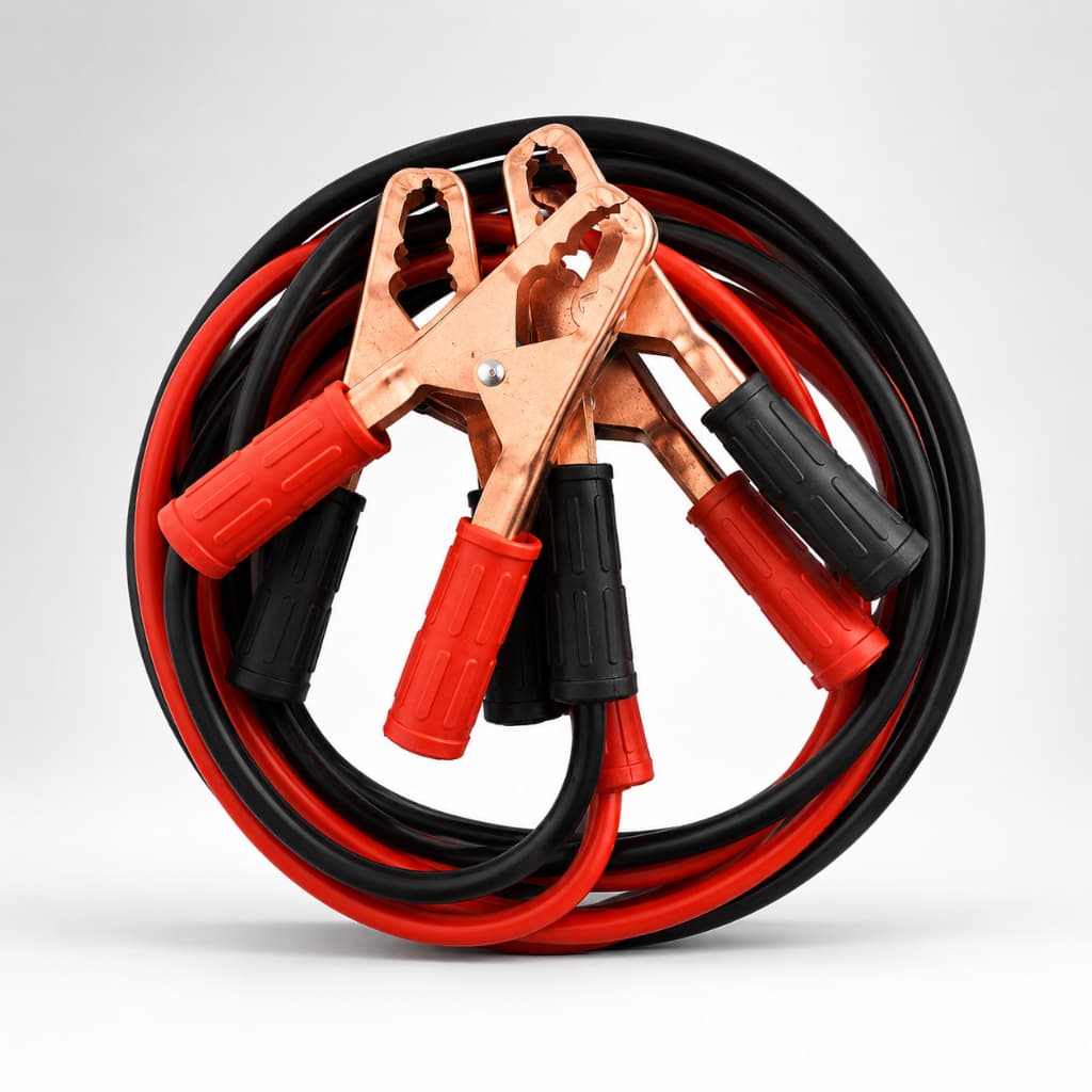 Cabo Chupeta Ponte Bateria 600A 2,5m Kit com 2 Cabos para Recarga Automotiva Carro Caminhonete  Moto
