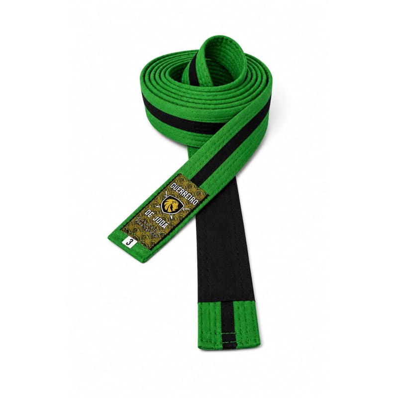Faixa Verde C/Preto De Jiu-jitsu Infantil 8 costuras