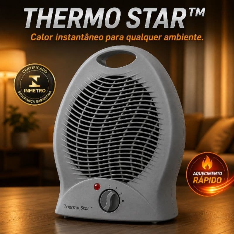 Aquecedor Elétrico Quartzo 800W Thermo Star 2 Temperaturas Rápido Compacto Com Segurança Antiqueda 127V / 220V