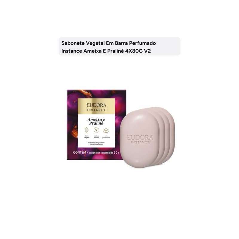 Sabonete Vegetal Eudora Instance Ameixa e Praliné - Espuma Cremosa, Pele Renovada, Vegano