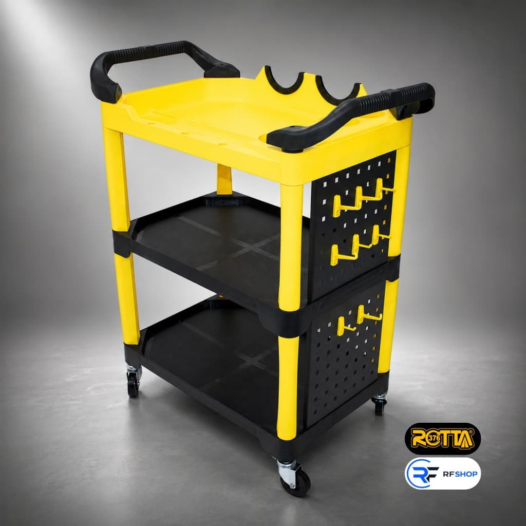 Carrinho Organizador 3 Prateleiras Para Estética Automotiva Detailer Rotta