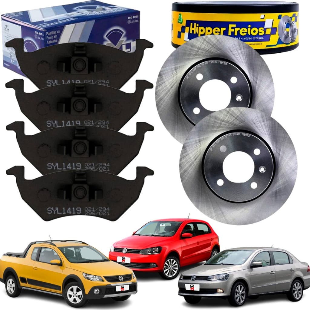Par Discos Freio E Pastilha Voyage Saveiro Gol g5 2008-2013