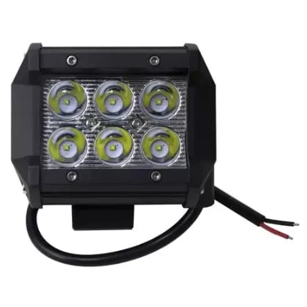 Farol Auxiliar De Led Quadrado 6 Led Pequeno Off Road 18w Universal