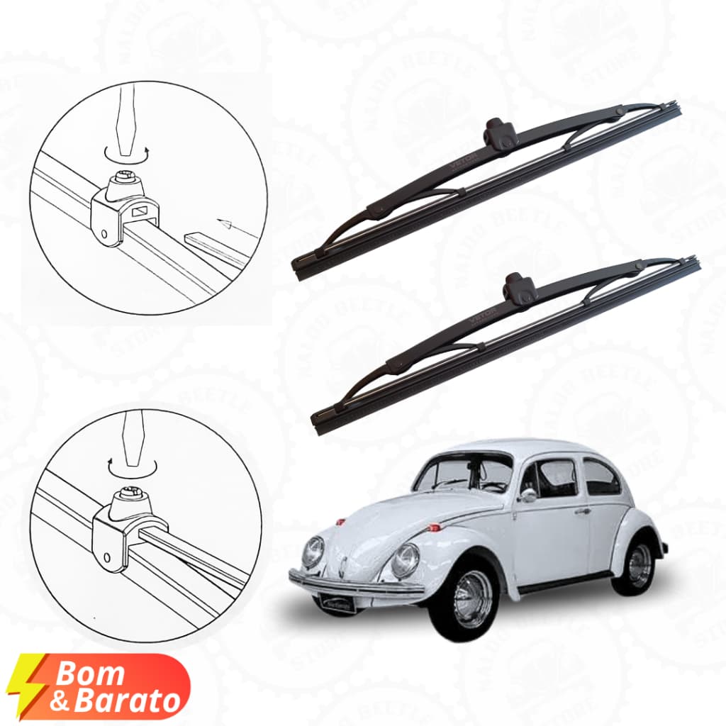 Palheta limpador Para-brisa 9,5" Fusca até 75 - Parafuso - PAR