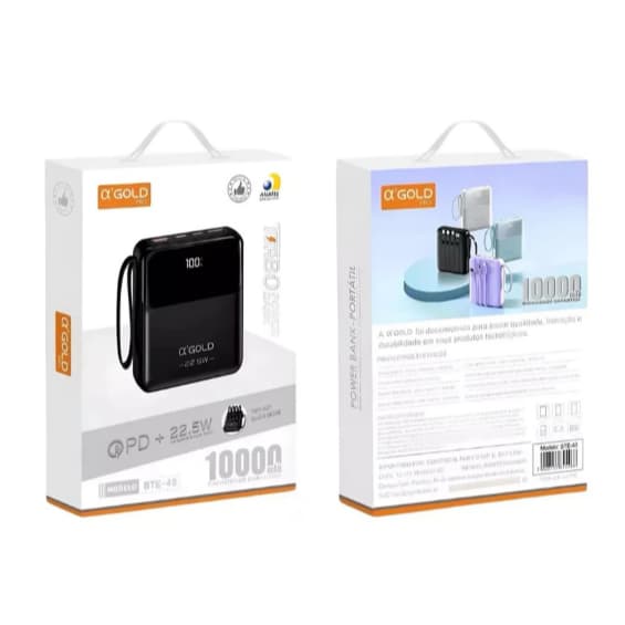 A’Gold BTE-48A Power Bank 10.000mah Universal Display Carregador Portátil