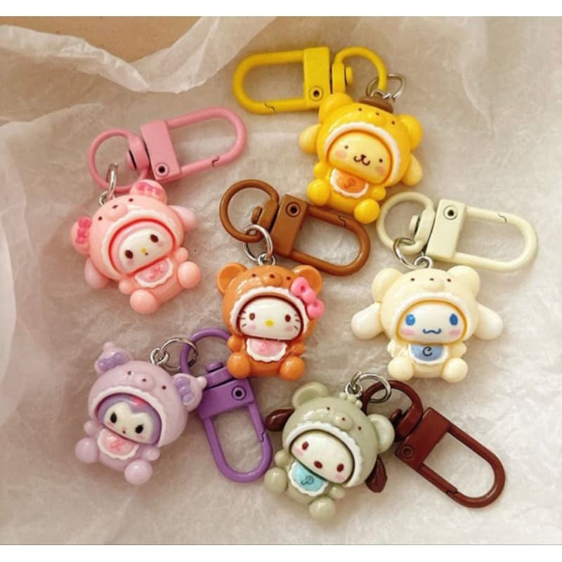 Chaveiro Sanrio Hello Kitty Cerâmica Cinnamonroll Kuromi My Melody Pompompurin Pochaco Kawaii Delicado Fofo Onesie