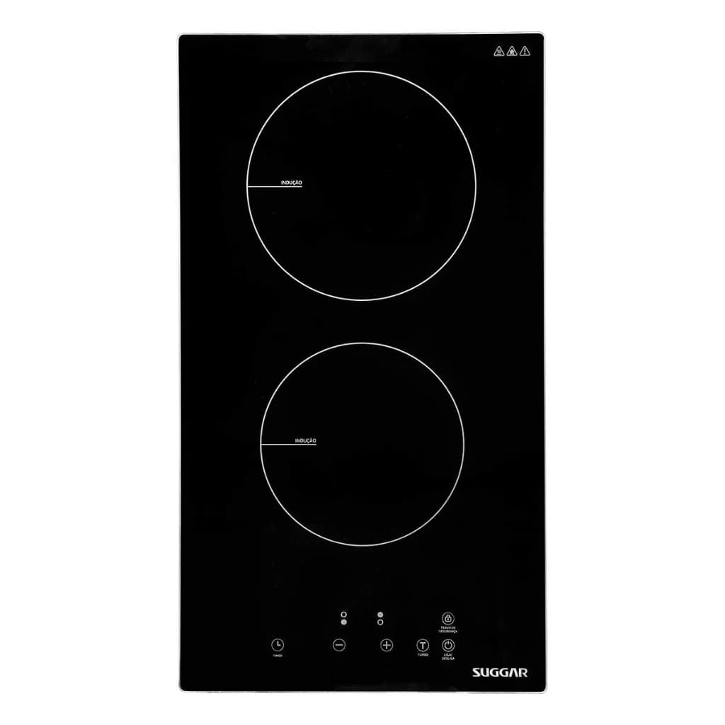 Cooktop de Indução Elétrico Portátil 2 Queimadores Aquecimento Rápido