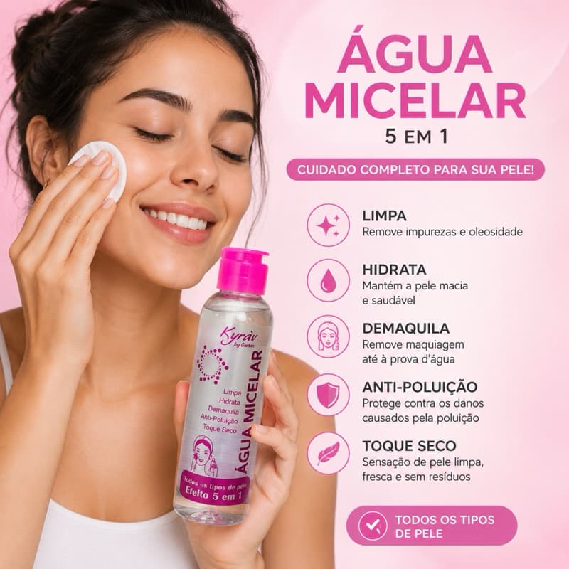 Água Micelar Facial Kyrav, Água Micelar 60ml