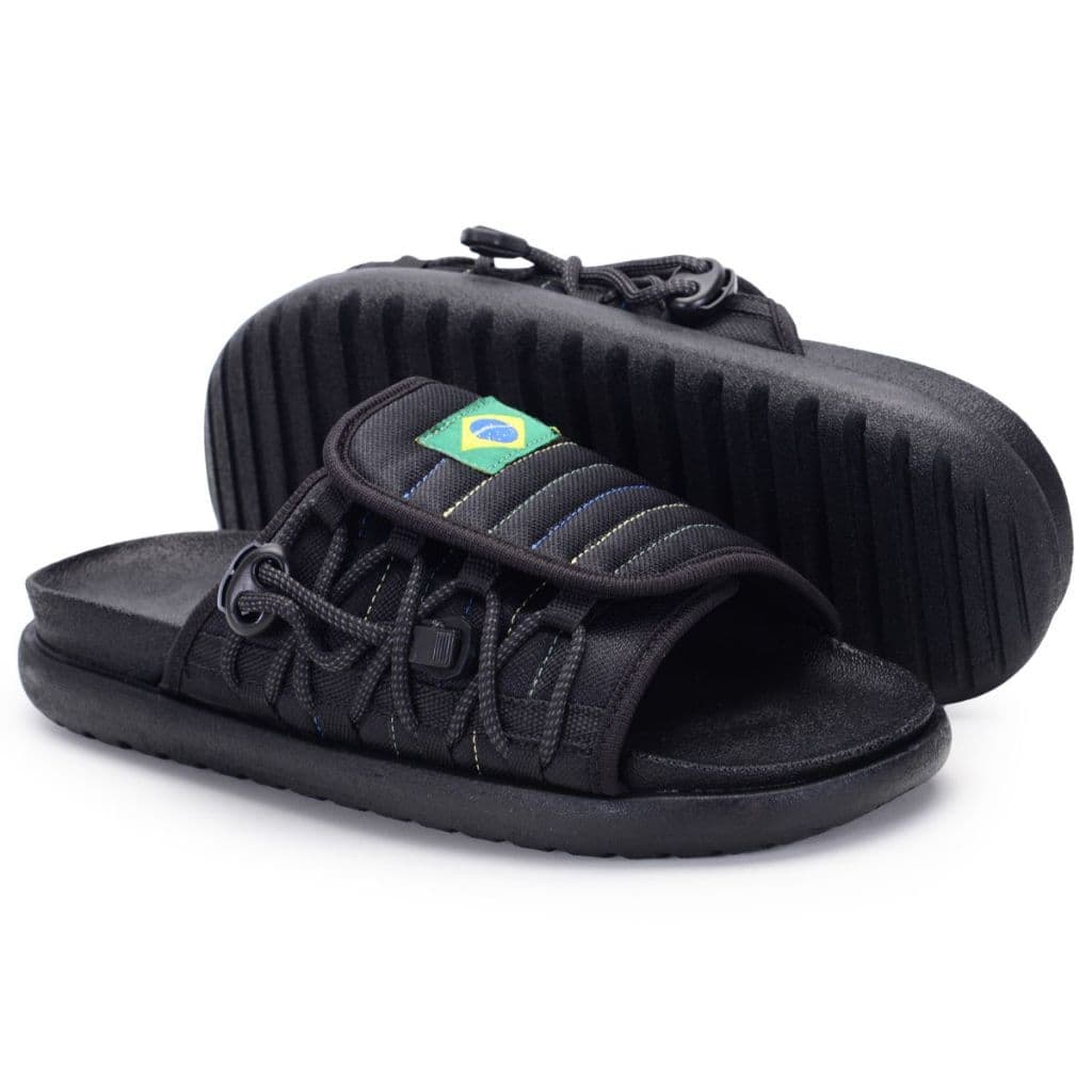 Chinelo Slide Masculino Bandeira do Brasil Casual Conforto Premium