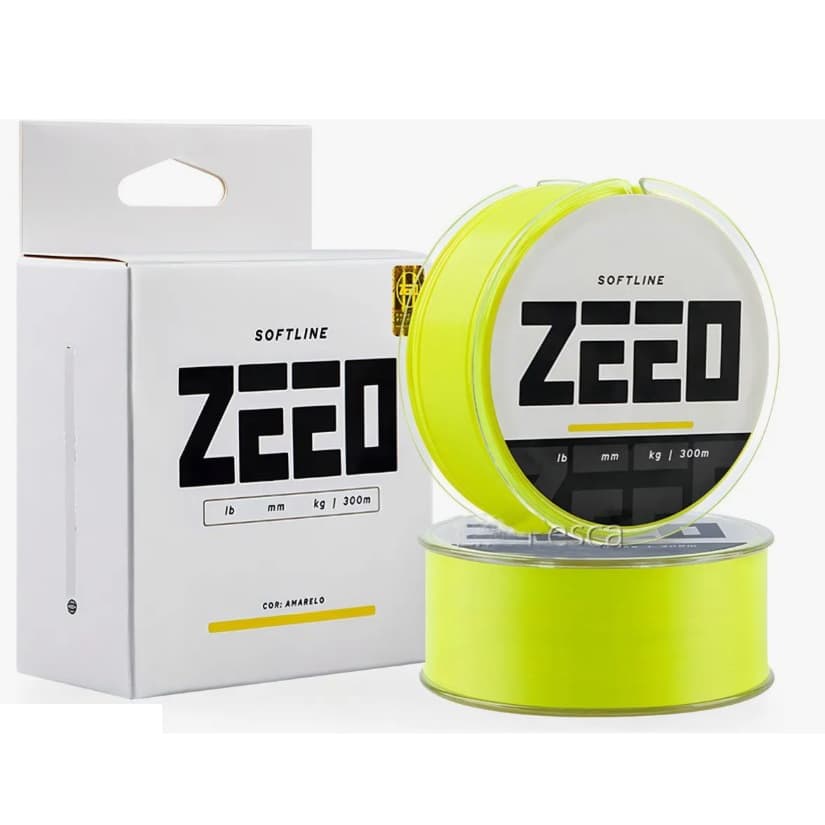 Linha Monofilamento Zeeo Softline  0,37mm 300 Metros Cor Amarelo Excelente para Pesqueiro Rios Lagos Tamba Tucunaré