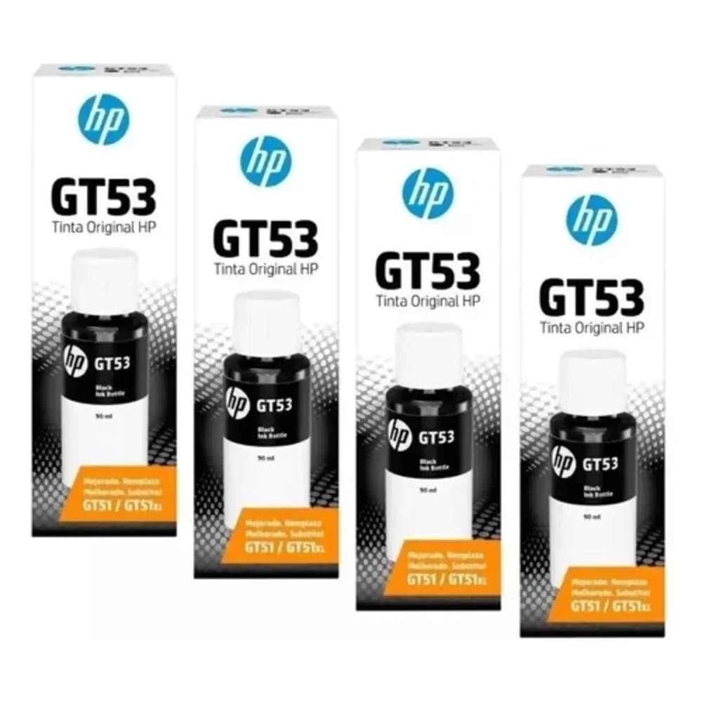 Kit 4 Refil De Tinta Hp Pretas Gt51 Gt53 Gt5810 416 517 532 Gt5822 Original Novo