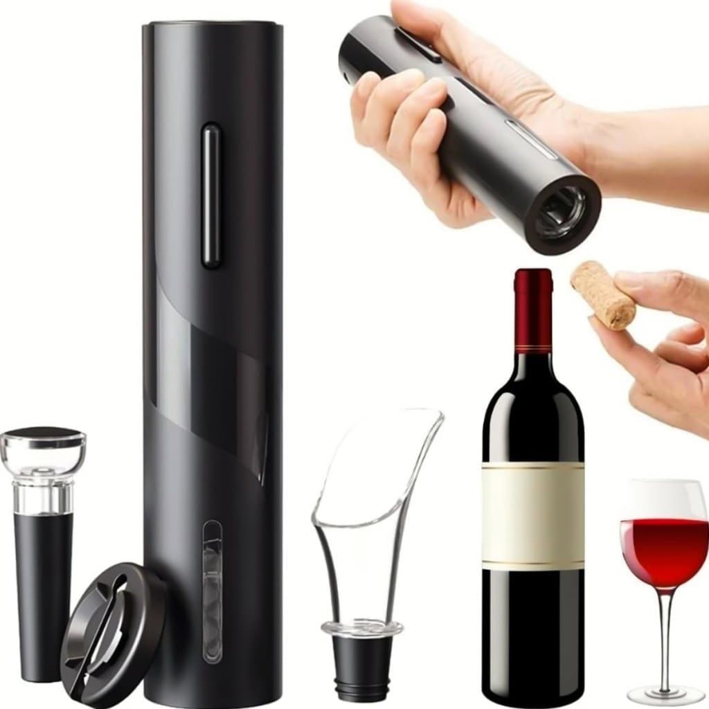 Kit Abridor De Vinho Elétrico Com Acessório Ideal Saca Rolha