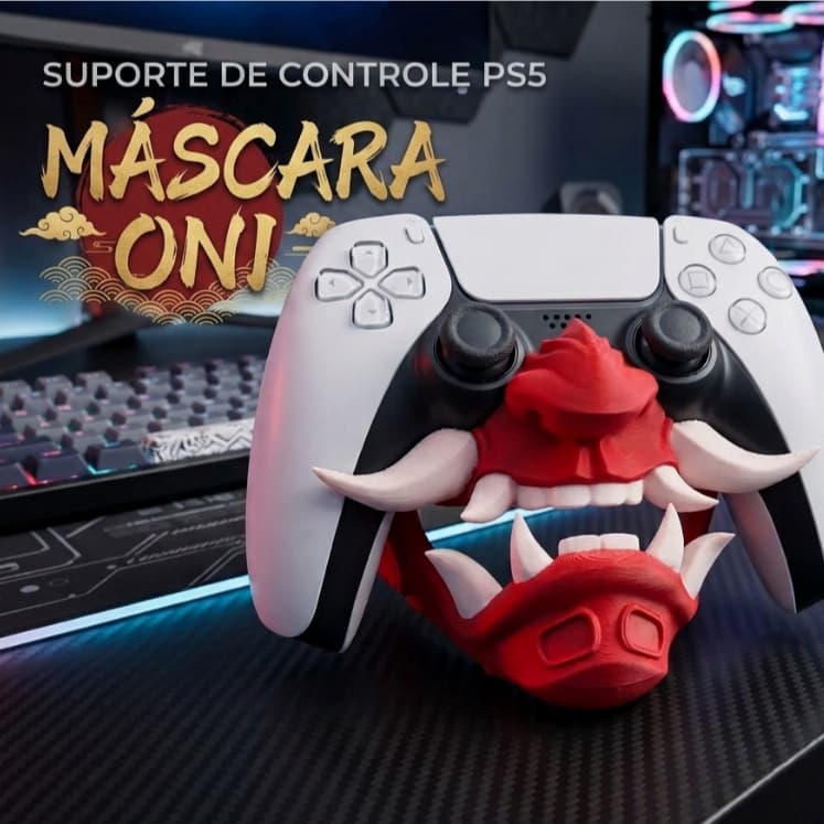 Máscara Oni - Suporte para Controle de PS5 / suporte mascara para game / consoles vídeos game