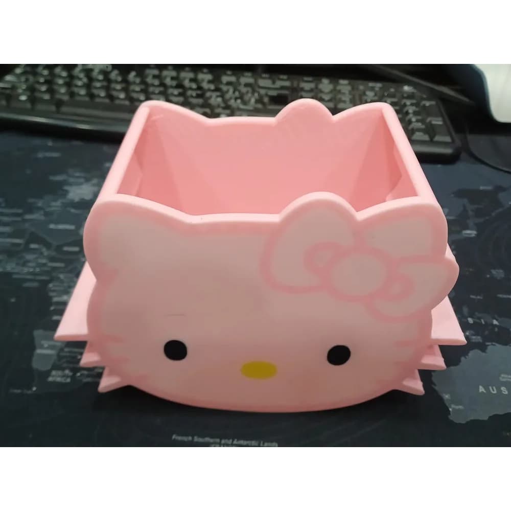 Organizador de Mesa Hello Gatinha Porta Objetos Kawaii Multiuso para Escritório Maquiagem e Decoração