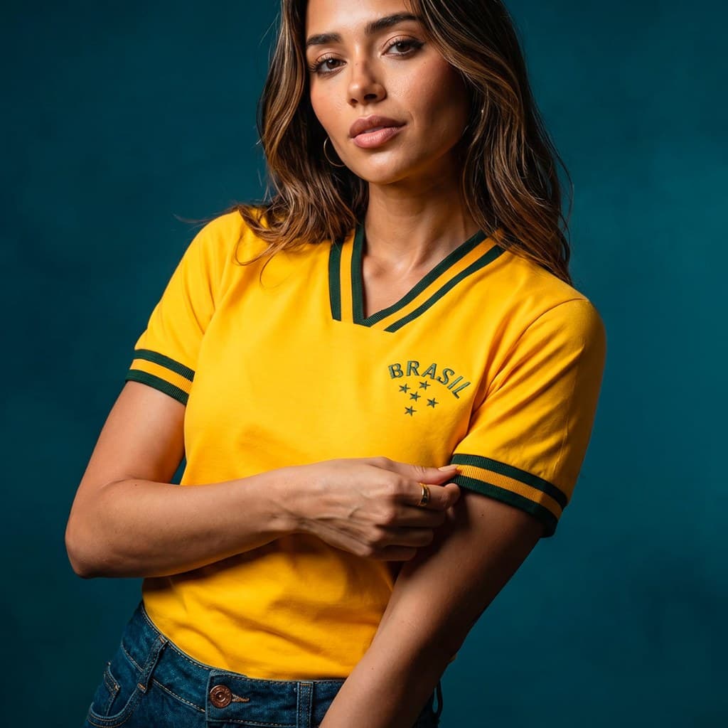 Camisa Cropped Copa Brasil Amarela Oficial