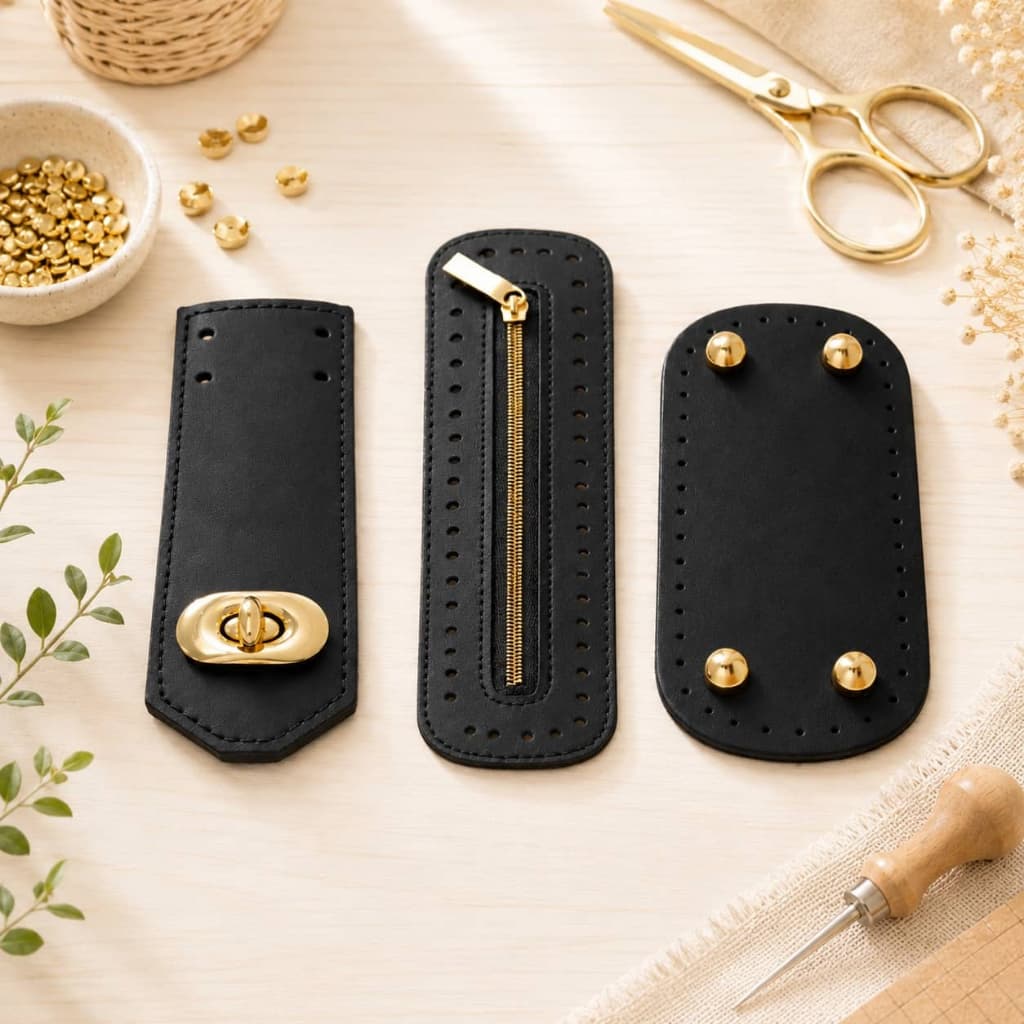 Kit para Produção de Bolsa Handmade Tampa Base e Bolso com Zíper Sintético Premium Elegante