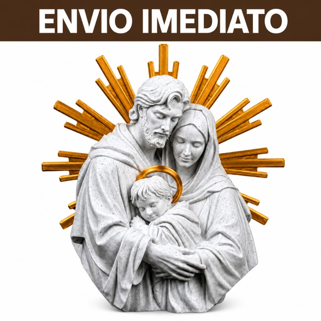 Escultura Sagrada Família Católica Imagem Religiosa Decorativa