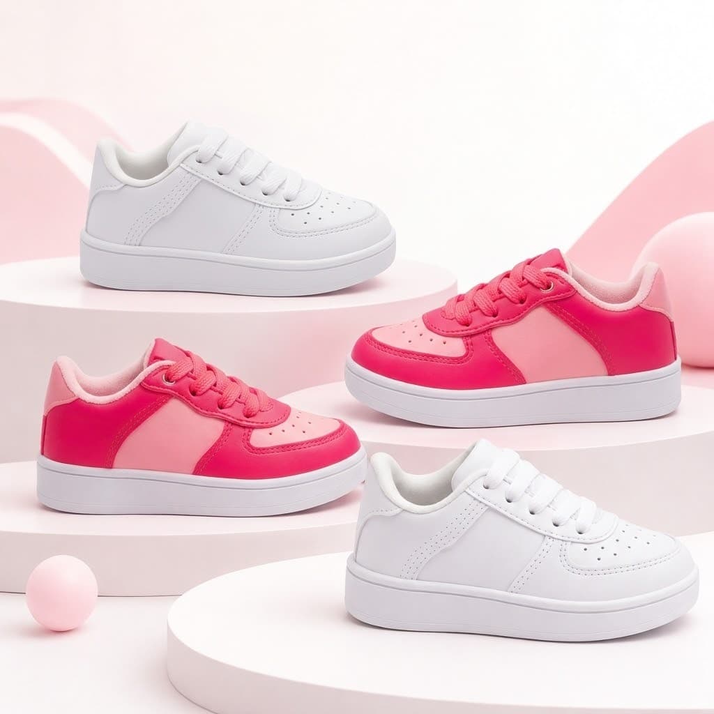Kit 4 Tênis Infantil Feminino Design Moderno Leve E Resistente Para Brincar Muito