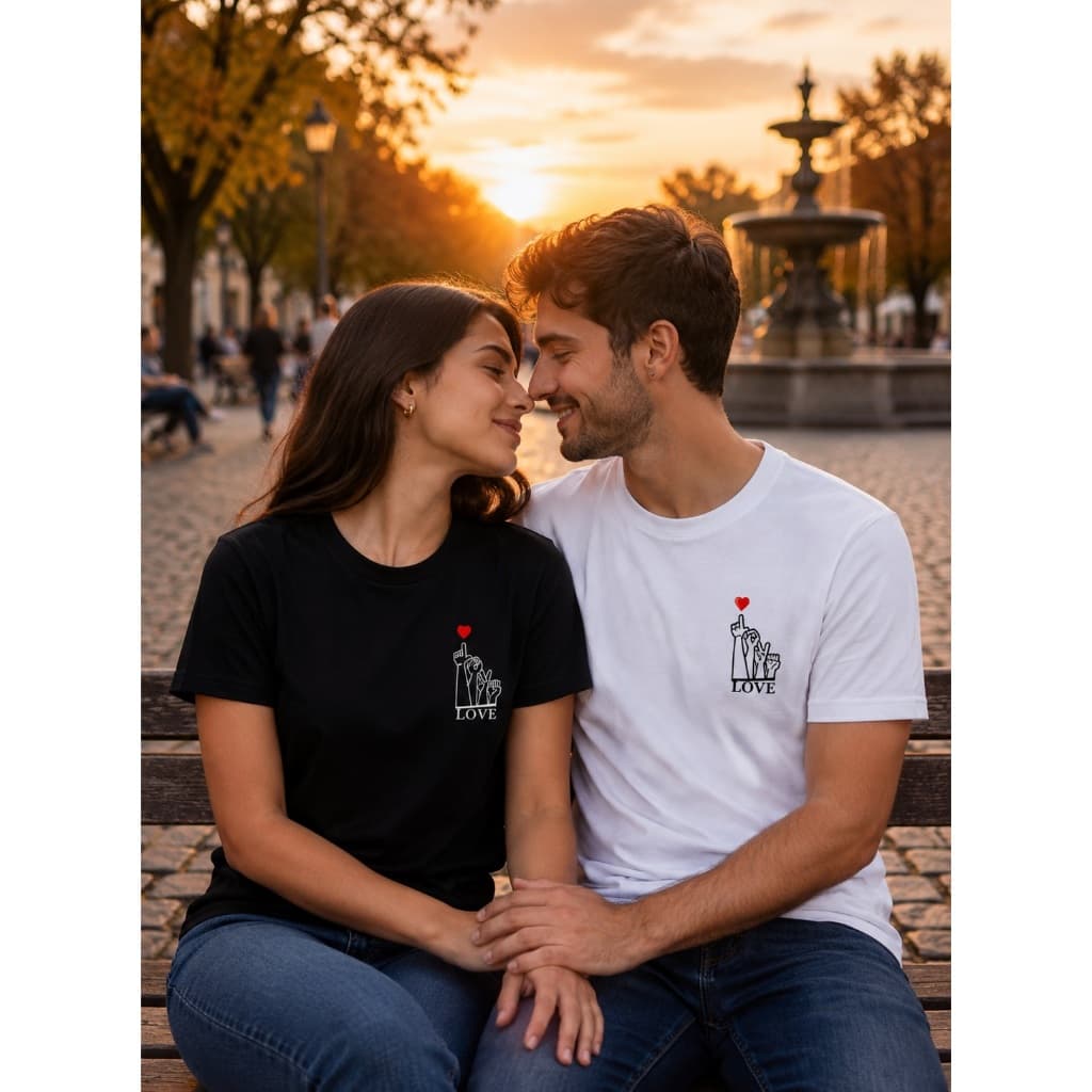 LOVE BRANCA PRETA CAMISETA CASAL JOVEM HOMEM MULHER MENINA MENINO BOY GIRL BÁSICA POLIÉSTER ELASTANO VISCOSE LIBRAS