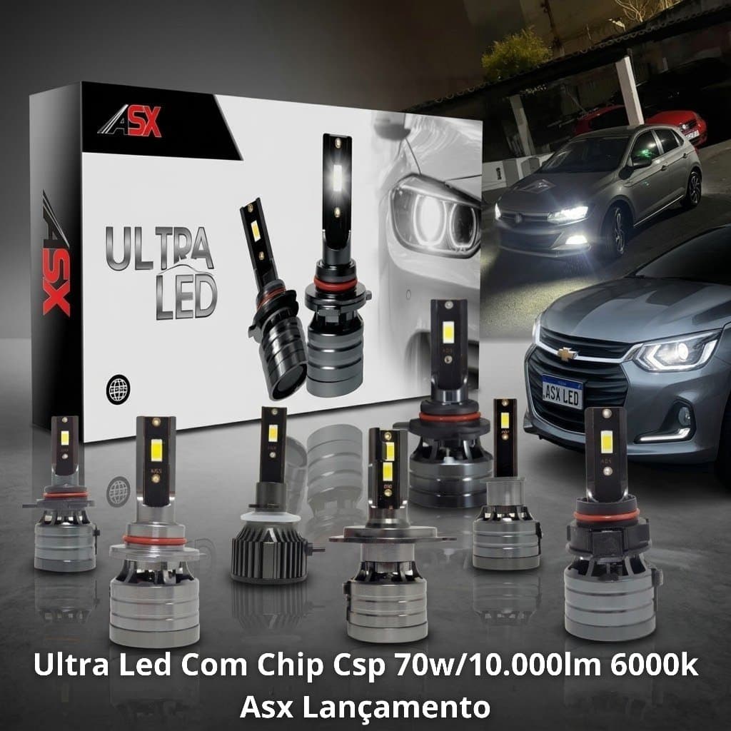ASX - Lâmpada Automotiva carro moto caminhão Ultra Led Com Chip Csp 70w/10.000lm bivolt 12v 24v 6000k