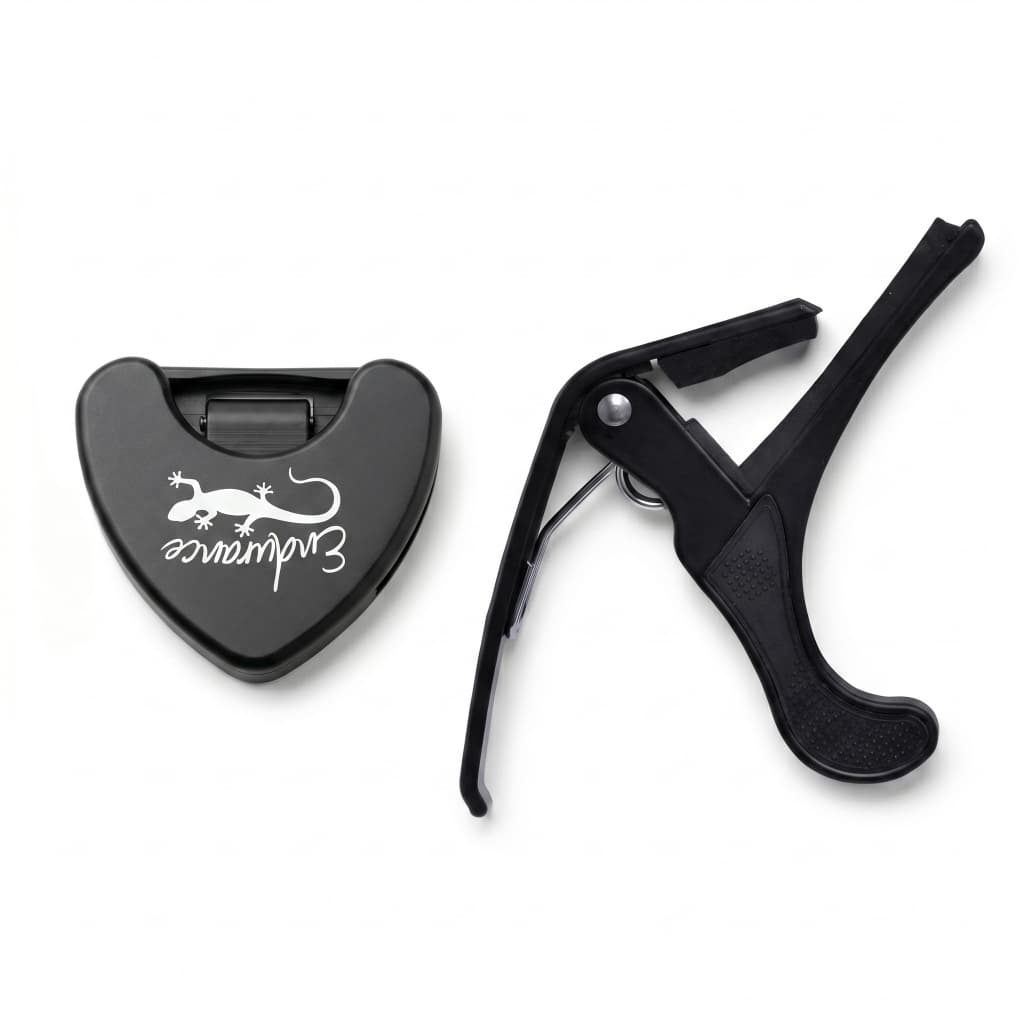 Kit com capotraste braçadeira + porta palheta violão aço folk violao nylon ukulele