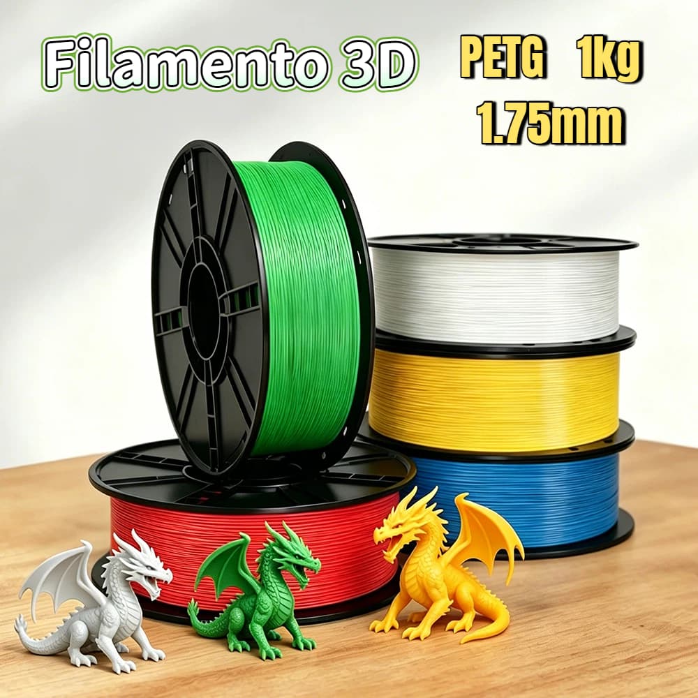 Filamento PETG Premium 1Kg 1.75mm Impressão 3D Alta Qualidade Profissional Varias Cores