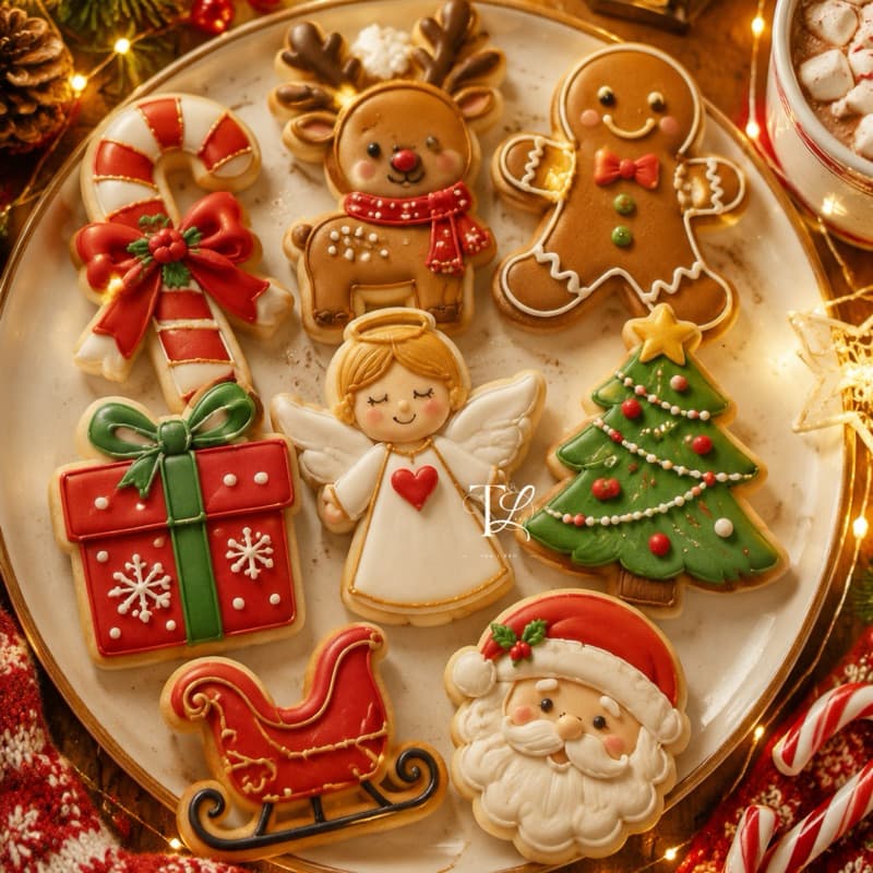 Cortador Biscoito de Natal - Kit com 8 peças de 8 cm Moldes e Marcadores para Biscoito Resistência