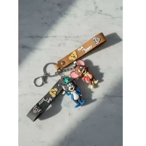 Kit 2 Chaveiros Tom e Jerry 3D Emborrachados