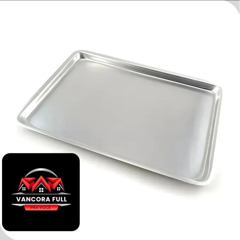 FORMA RETANGULAR RASA ASSADEIRA BANDEIJA PARA ROCAMBOLE BISCOITOS ASSADOS E OUTROS ALUMÍNIO 38.3x26.6x2CM FORNO E FOGÃO