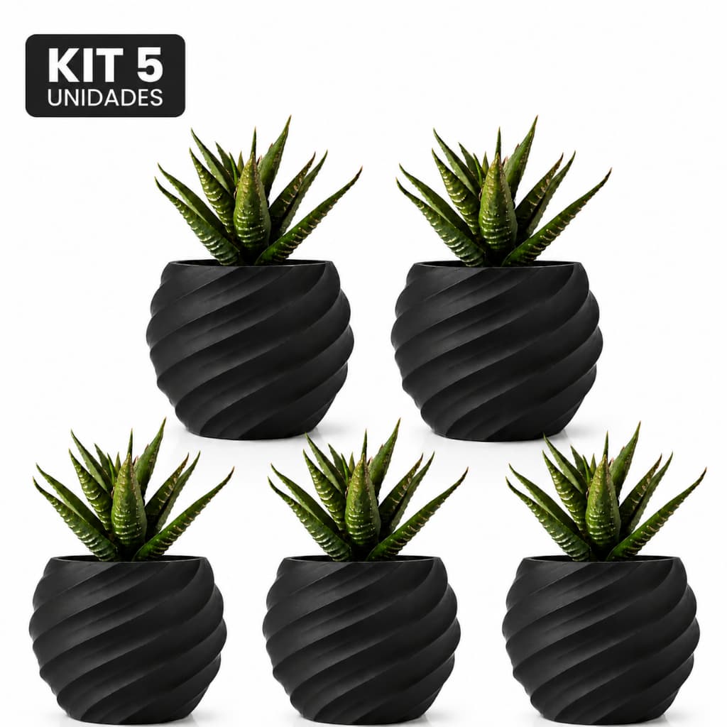 Kit 5 Vaso Decorativo Espiral para Suculenta IKEA FEJKA 6cm | Design Moderno Minimalista