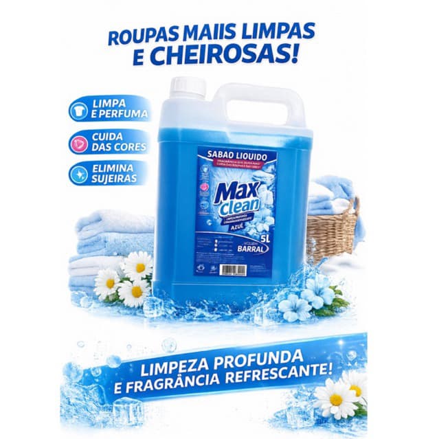 Sabão liquido lava roupas 5 Litros perfumado coco espumoso