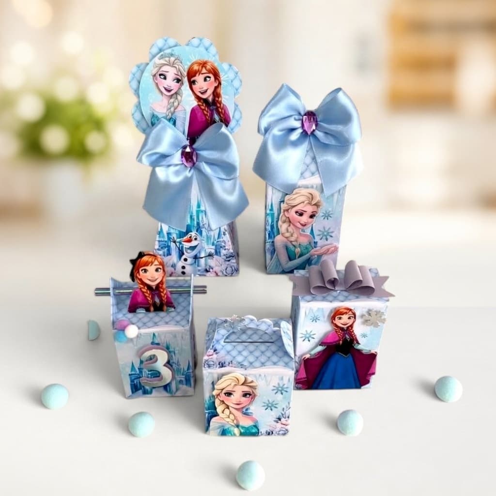 Kit Caixinhas Semi Luxo Frozen Lembrancinha Festa Aniversário Personalizados