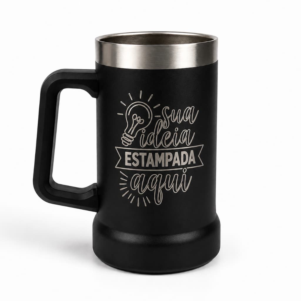Caneca Térmica Personalizada 720ml Gravação a Laser Sua Ideia Estampada Presente Criativo