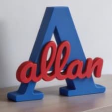 Nome com Inicial Grande | Nome Personalizado Decorativo 3D Sob Medida | Decoração Personalizada