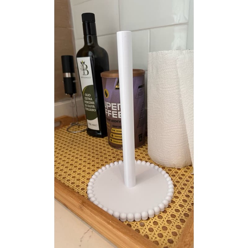 Suporte Porta Papel Toalha Decorativo Moderno Minimalista Braço - Preto - Nude