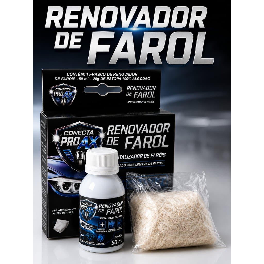 KIT 2 Restaurador De Farol Revitalizador Remove Fosco Amarelado PROAX Limpa Farol Sem Polir Lixar