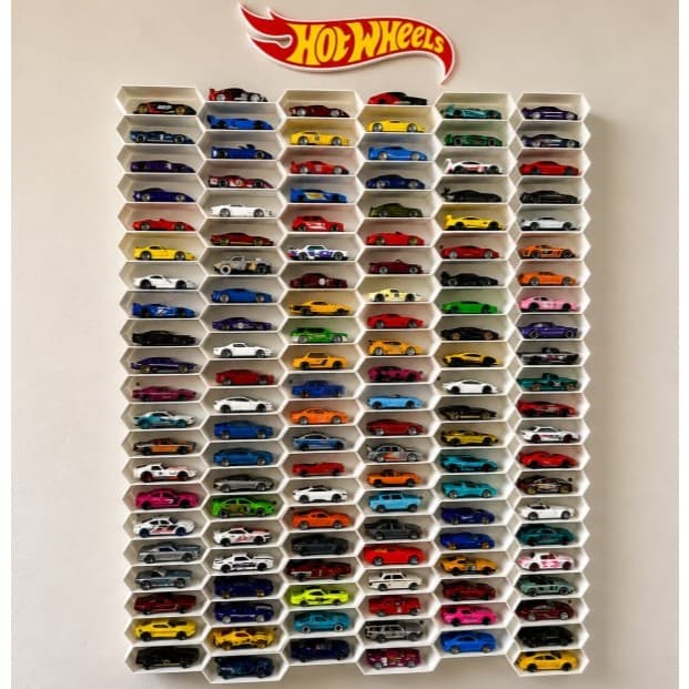 Expositor Hot Wheels Parede Organizador De Carrinhos Colmeia 3D Colecionáveis