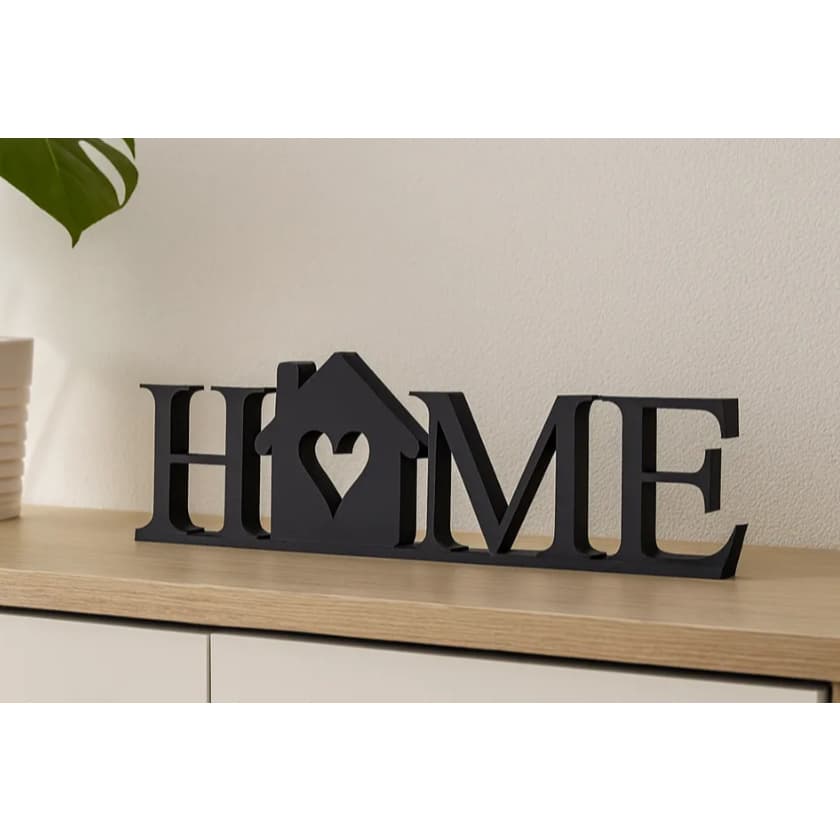 Letreiro Decorativo HOME com Casinha e Coração Decoração Moderna
