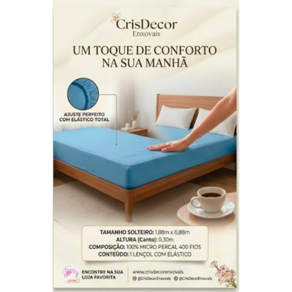 **OFERTA**Lençol avulso 30 cm de altura solteiro com elastico na volta toda
