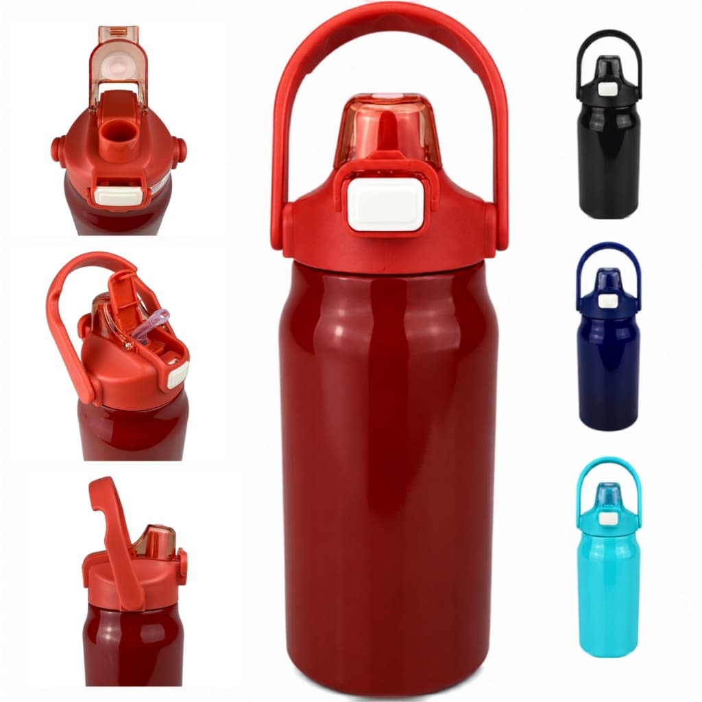 Garrafa Térmica Aço Inox Longa Duração 800ml Canudo Bico C/ Alça Gelado Quente P/ Café Duravel Squeeze Academia