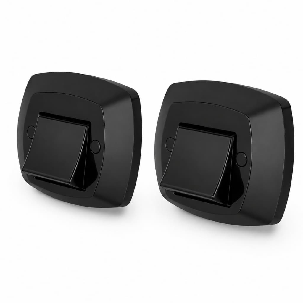 kit 2 Acabamento Válvula Descarga Preta Hydra Docol Deca Slim Fit Abs