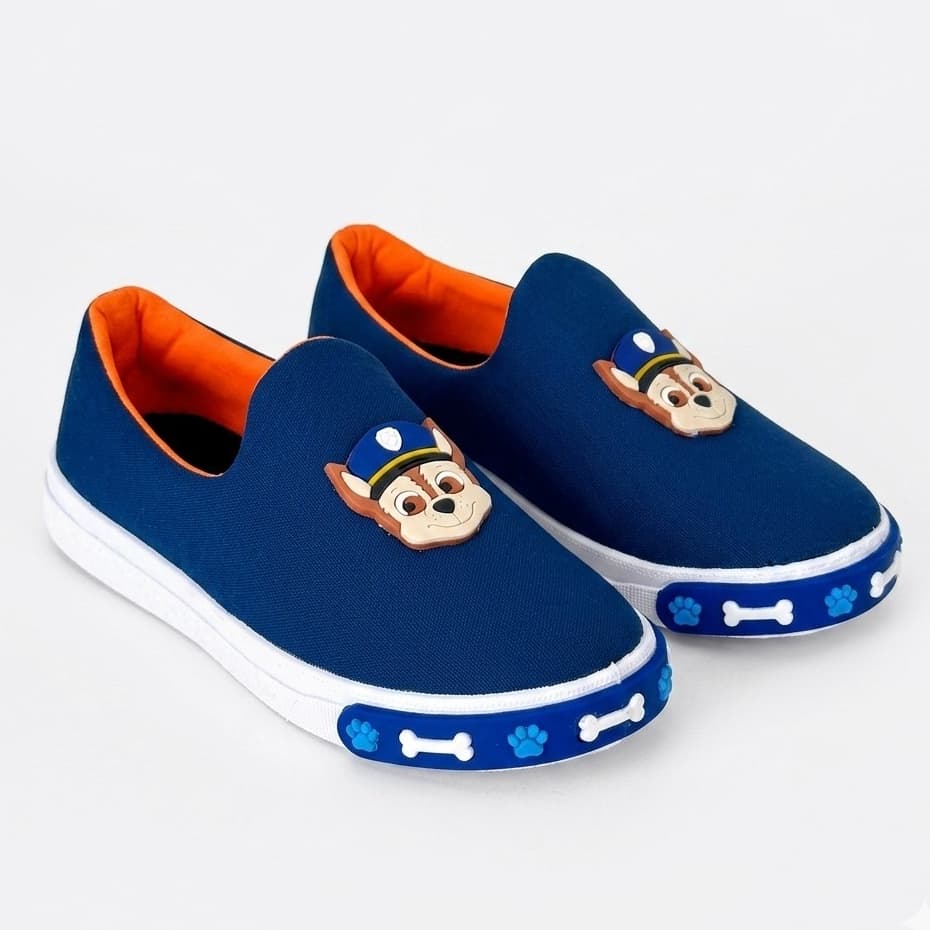 Tênis Infantil Menino Slip-On Patrulha Confortável Leve e Antiderrapante