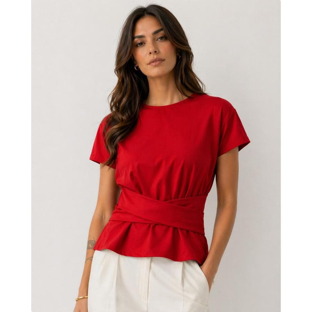 Camiseta T-Shirt Feminina Acinturada Blusa Confortável Dia A Dia